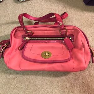 Pink Coach Bowling Bag style Handbag